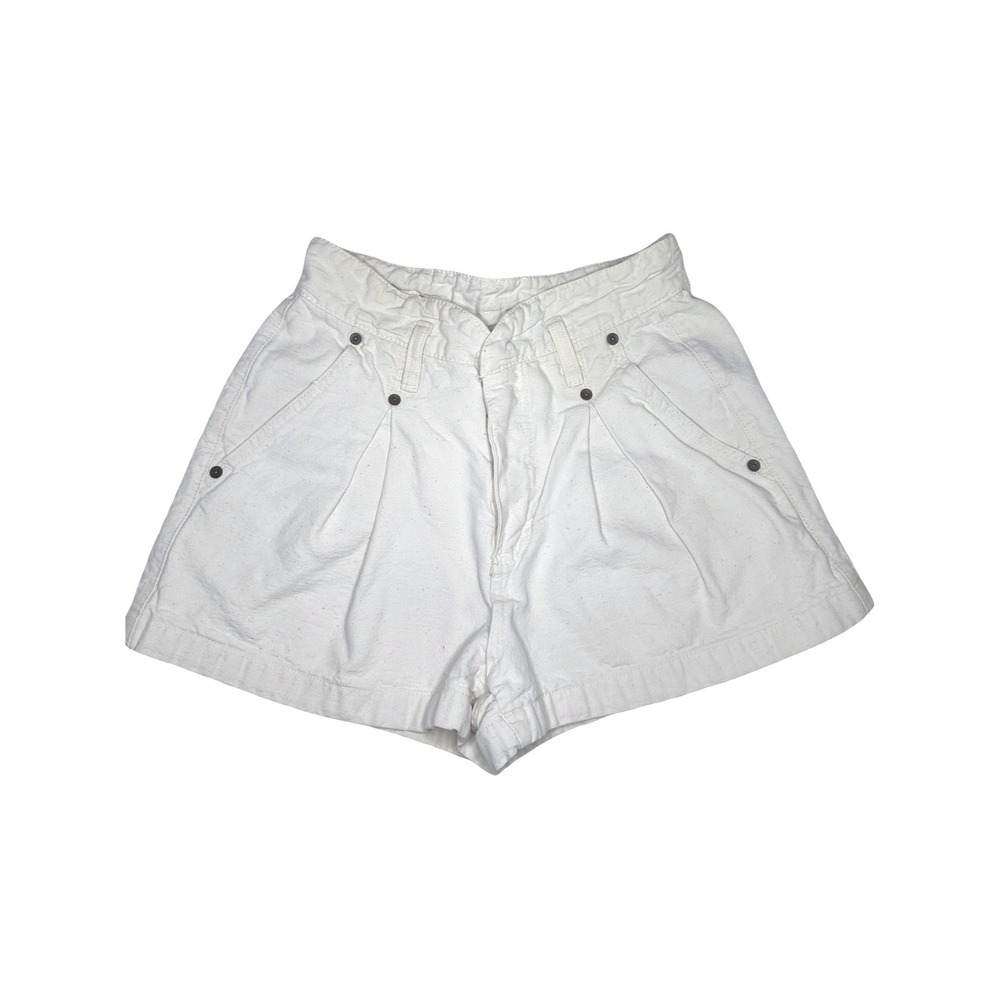 Grass Raggs High Rise Pleated White Denim‎ Shorts Women's 7/8 Vintage